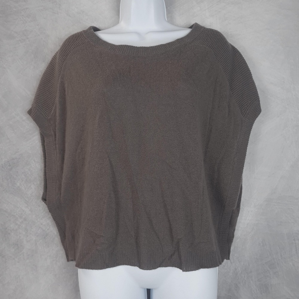 360 Cashmere Sweater Vest Womens Medium Brown Dolman Boxy Romantic Academia